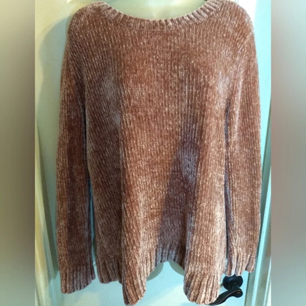 Orvis Pullover Sweater Mauve Mock Neck Long sleeves Sz L soft cozy